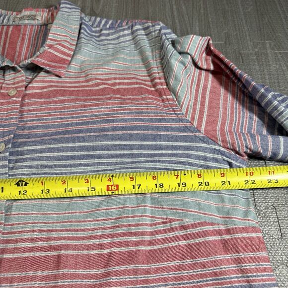 Toad & Co 100% Organic Cotton Women’s Button Down Southwestern Stripes Size XL - Picture 9 of 9